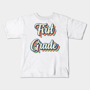 Groovy Retro First Grade Kids T-Shirt